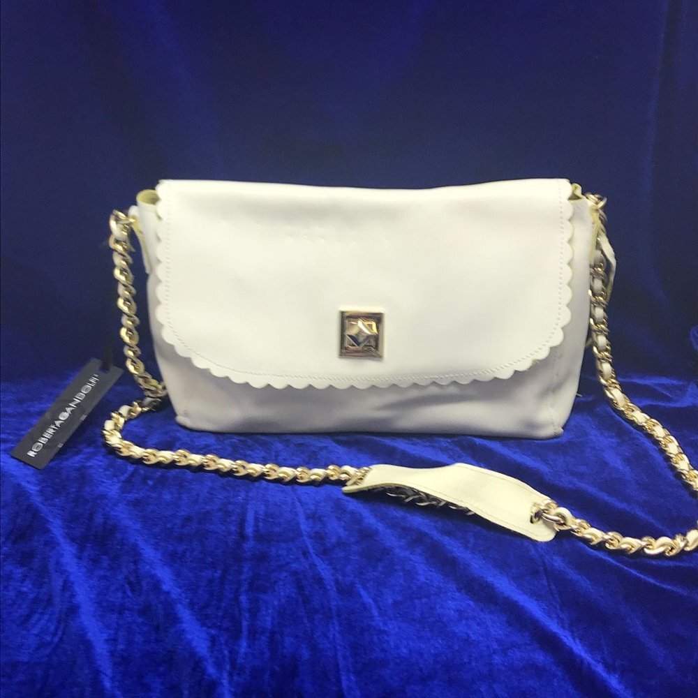 Roberta Gandolfi White Leather Crossbody Handbag Purse ITALY